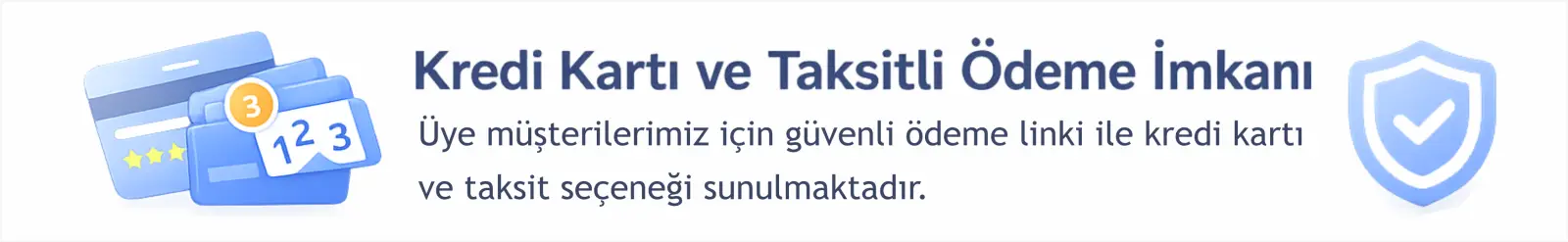 Üyelere özel kredi kartı ve taksitli ödeme imkanı