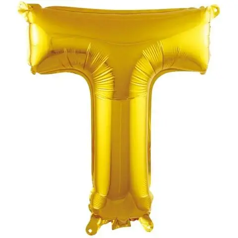 T- HARF 16 İNC GOLD RENK BALON 36 CM - Toptan Parti Malzemesi