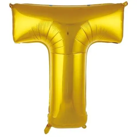 T- HARF 34 İNC GOLD RENK BALON 76 CM - Toptan Parti Malzemesi