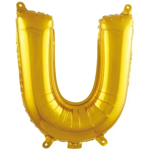 U- HARF 16 İNC GOLD RENK BALON 36 CM - Toptan Parti Malzemesi