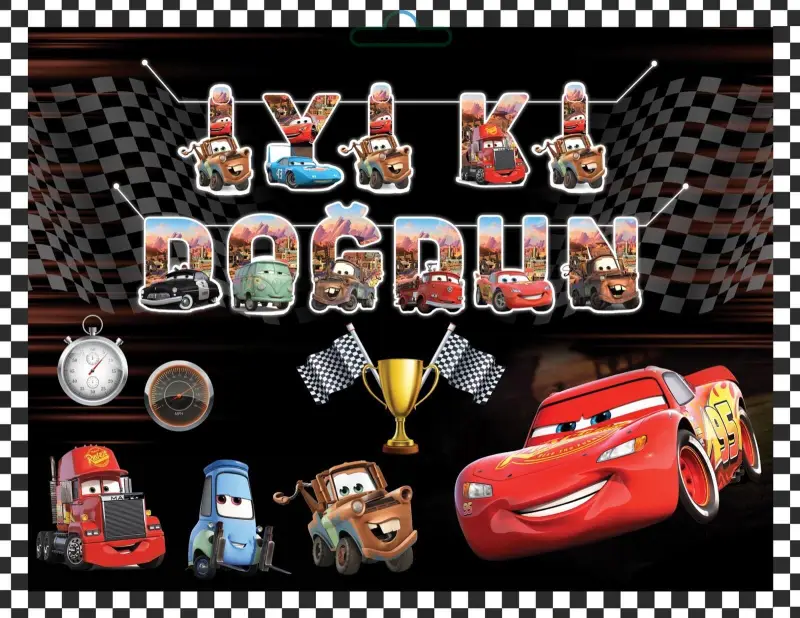 YAZI 3D BANNER CARS - Toptan Parti Malzemesi