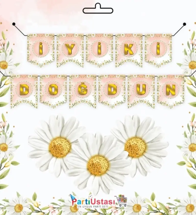 YAZI ZARF BANNER PAPATYA - Toptan Parti Malzemesi